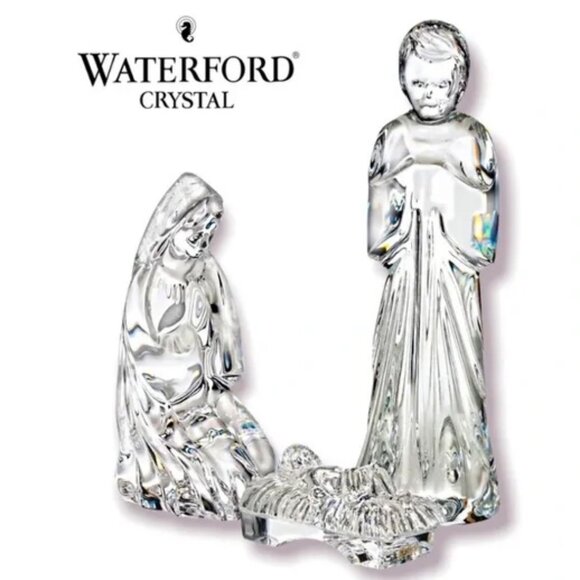Waterford Crystal NATIVITY 3pc Set - Holy Family Mary, Joseph, Baby Jesus - Picture 1 of 12